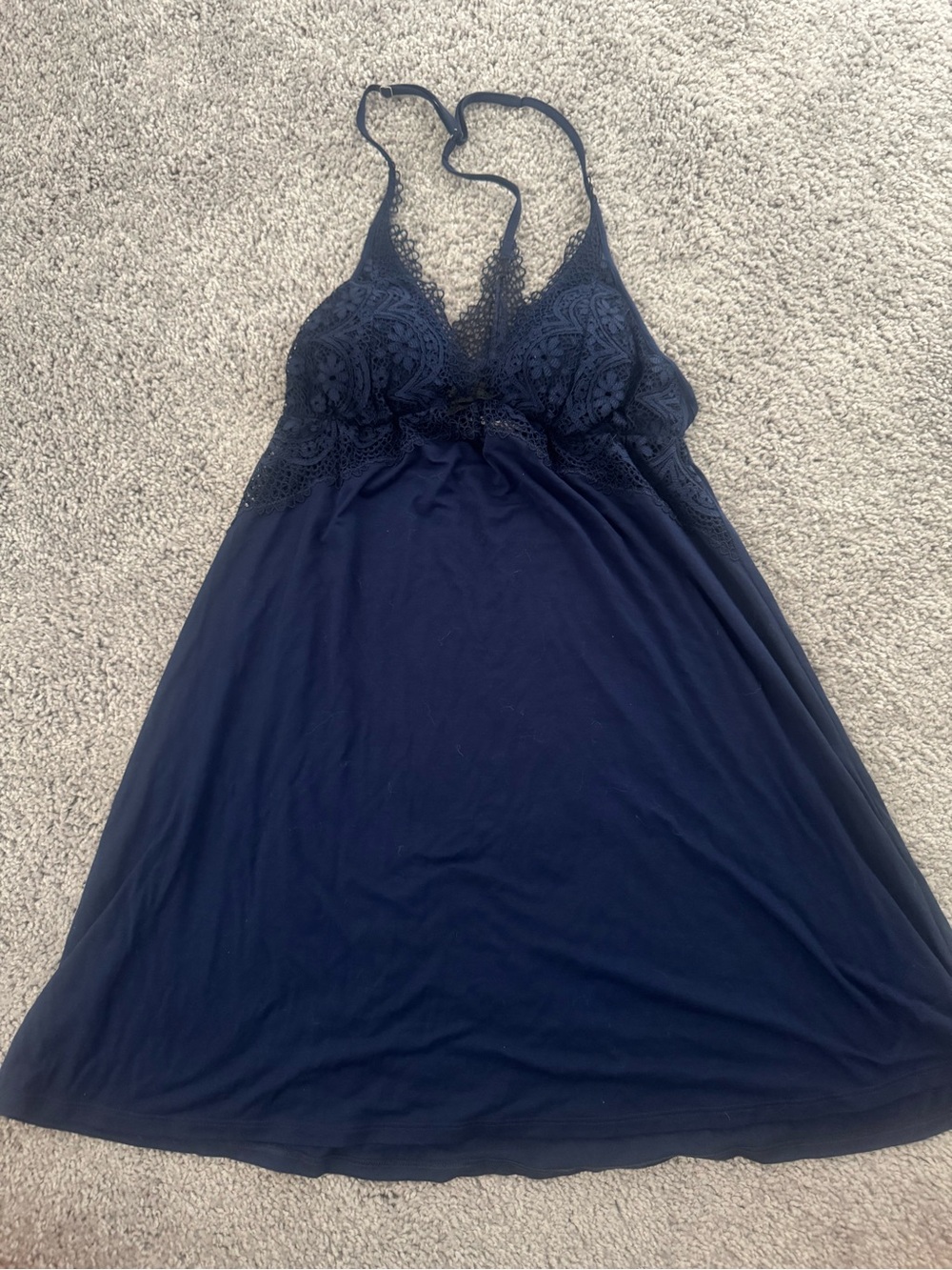 Victoria's Secret Navy Lace-Detail Chemise NWOT